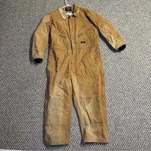 Vintage Walls Workwear Insulated Canvas Coveralls Mens Sz X-Large Short Trashed